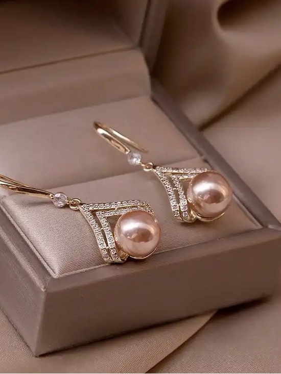 Jewelry - 3/$40 NWT Champagne Gold Pearl Dangle Earrings